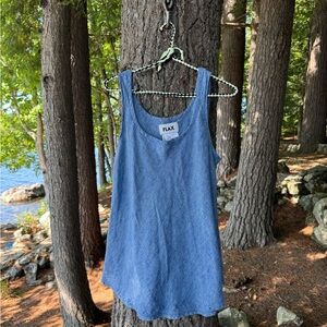 Flax Linen Tank Blue L
